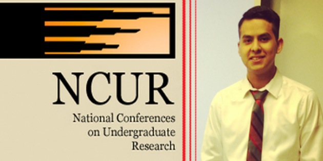 Freddy Vasquez presents research at the National Conference on Undergraduate Research - Pepperdine University
