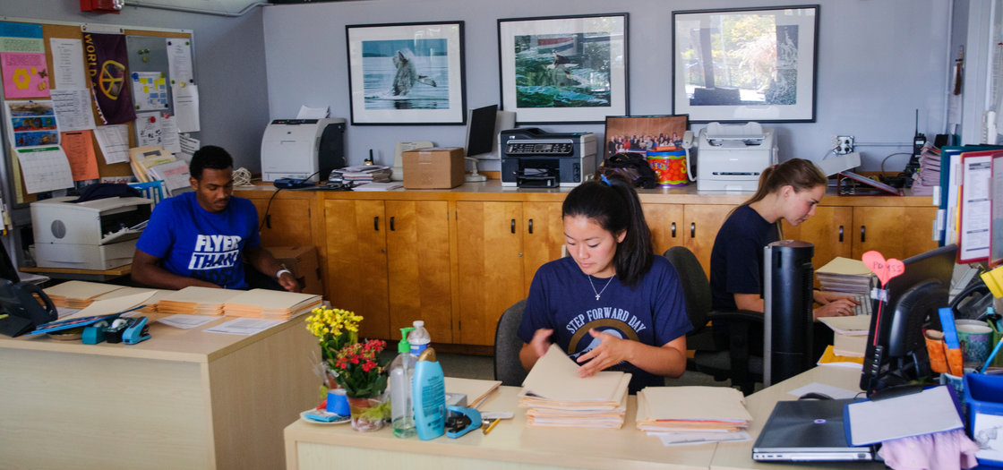 Students working in an office - Pepperdine University