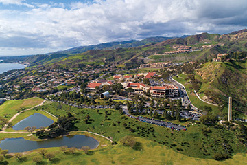 Pepperdine and the Malibu coast vista shot