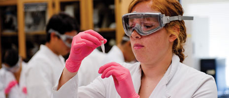 A student conducts scientific research - Pepperdine University