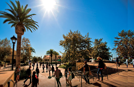 Seaver College students walk through the main campus - Pepperdine University