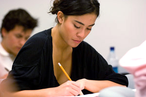 A student takes a test in class - Pepperdine University 
