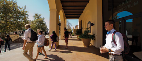 Students walk through campus - Pepperdine University
