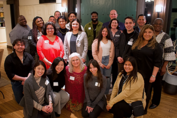 horizon students with university president Jim Gash