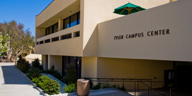 Tyler Campus Center (TCC) building entrance - Pepperdine University