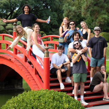 Students at Japanese Gardens