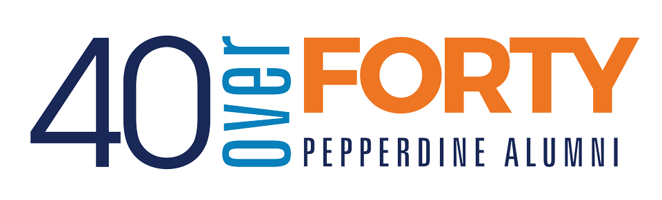 Pepperdine 40 over 40 logo