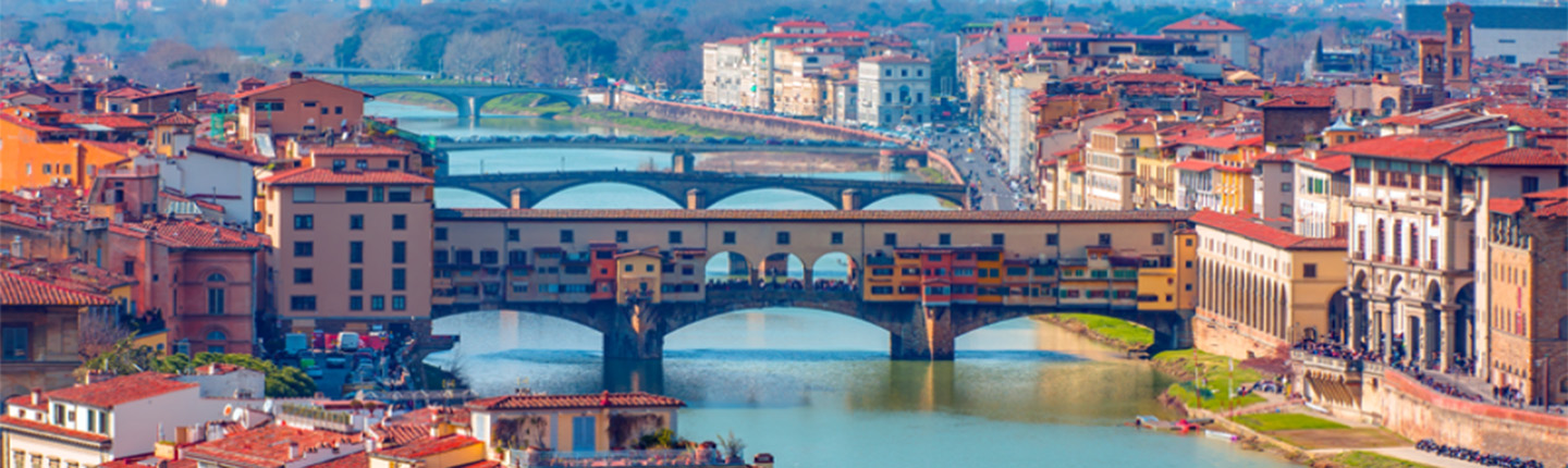 Florence, Italy bridge and surrounding city
