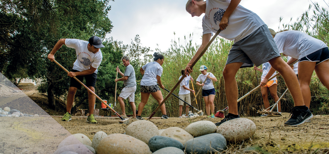 Pepperdine students doing outdoor service project