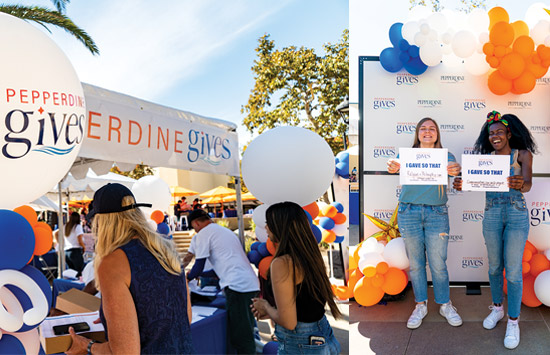 students at Pepperdine Gives booths