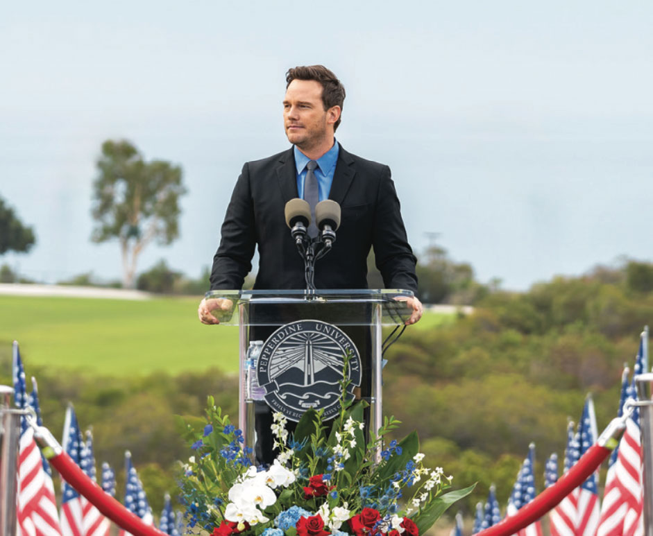 Chris Pratt gave the keynote address at the university