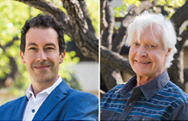Seaver College professors Fabien Scalzo (center left) and Gerard Fasel