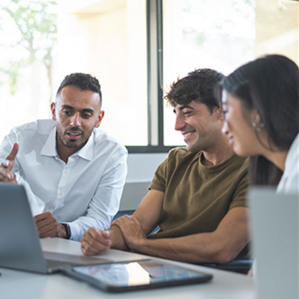 Students working together.