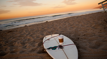 Surfboard on sand