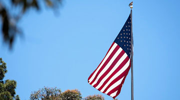 American flag on the Pepperdine campus