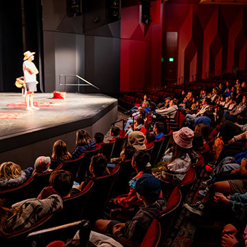 performer on stage in front of crowd at CFA