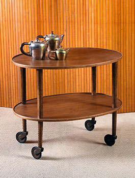 serving cart on casters