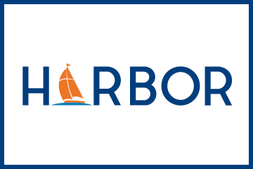 Harbor logo with orange boat