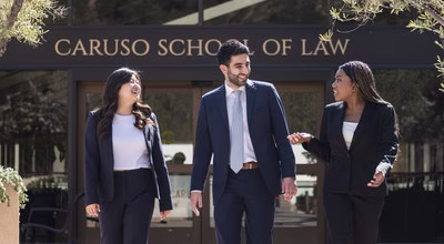 Students Walking on The Caruso School of Law Campus