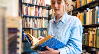 Student in Library
