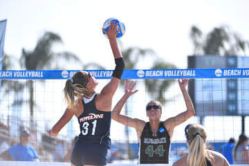 Girls play beach volleyball - Pepperdine University