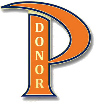 A picture of the wearable pin for Pepperdine seniors who are donors