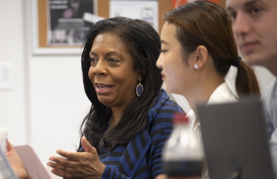 Kiron Skinner in an SPP classroom