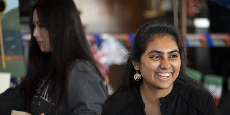 International student smiling during GlobalFest