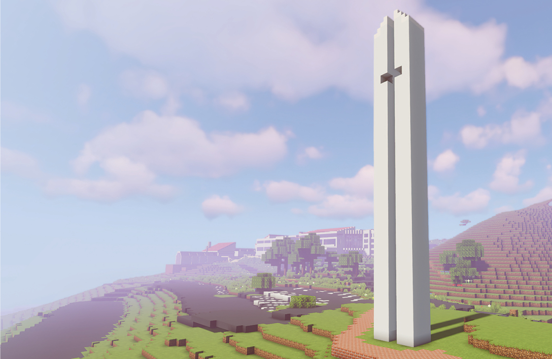 Pepperdine Theme Tower (Minecraft)