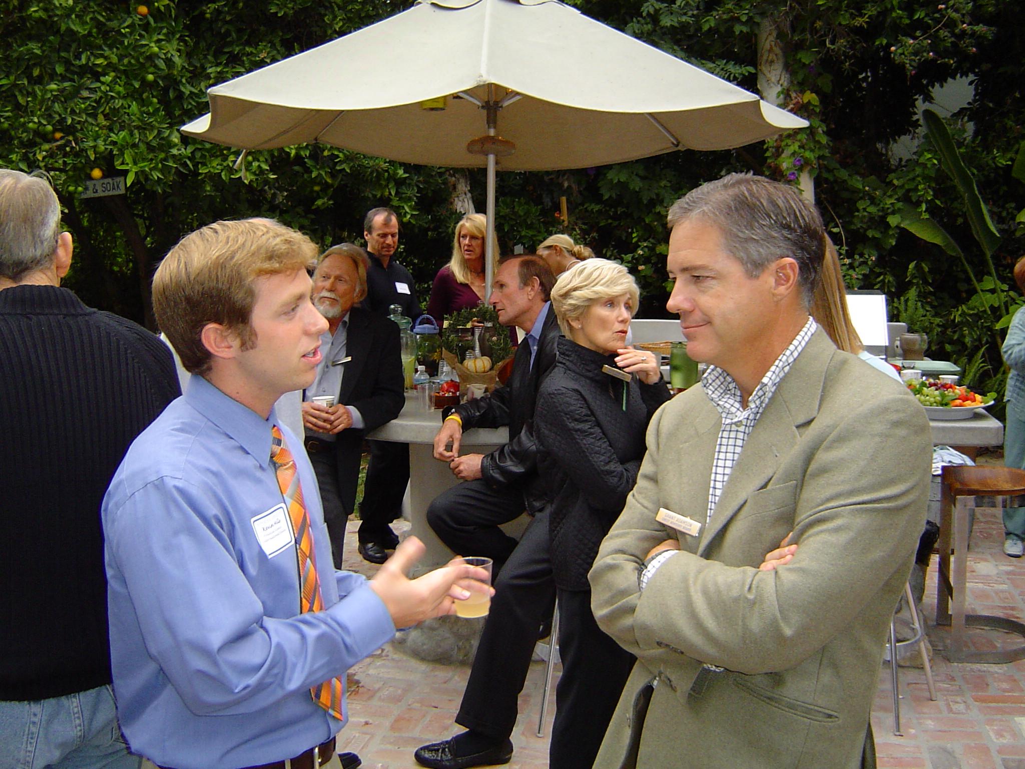 Pepperdine Ambassador Kevin Mills meets with Crest Board member Grant Adamson