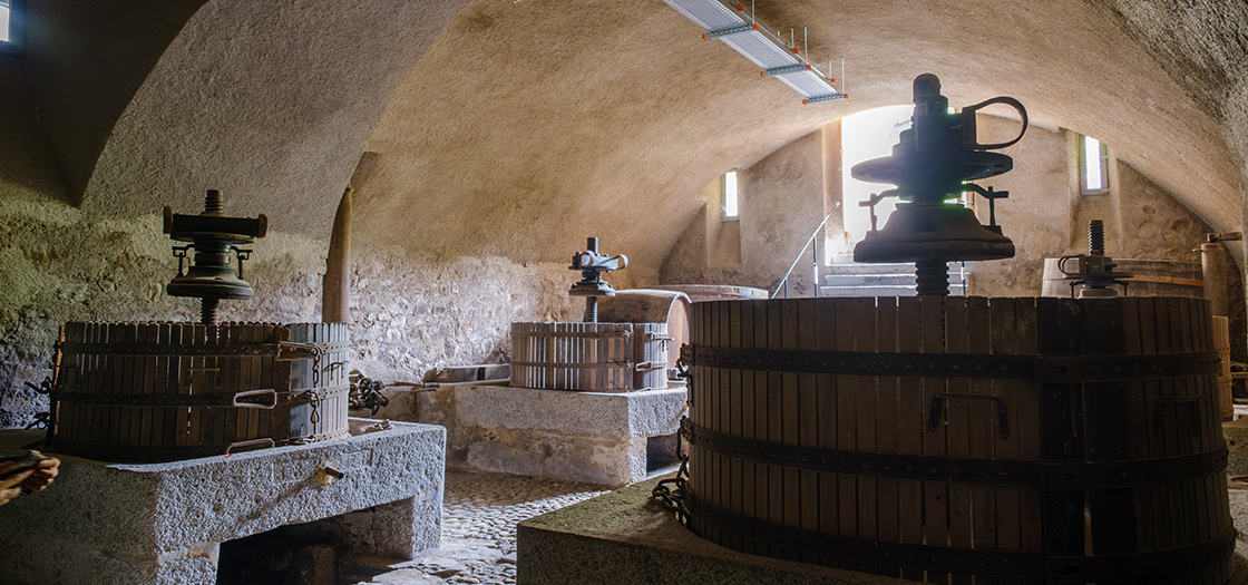 The cellar still contains wine presses and huge wine barrels that the Grand d’Hauteville family used in the production of the wine they made from the grapes grown in the estate’s vineyards.