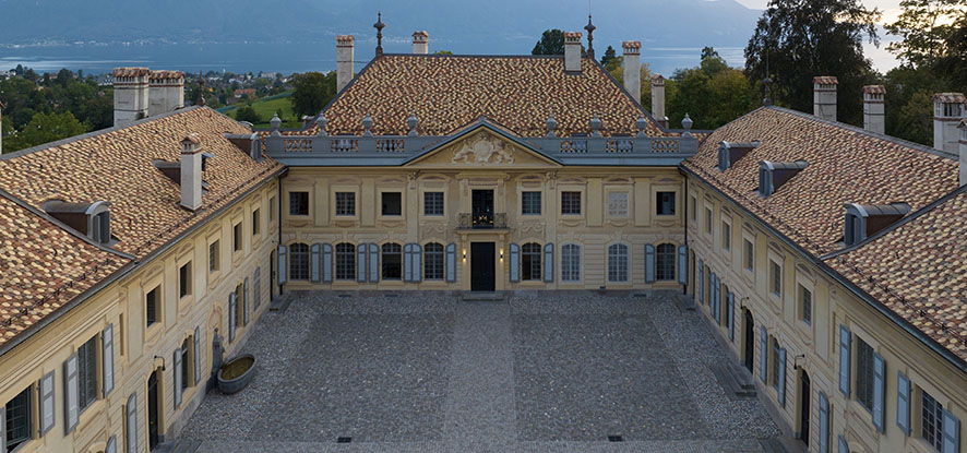 Cardwell Courtyard at Chateau d'Hauteville in Switzerland