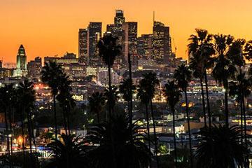 aerial city view of Los Angeles