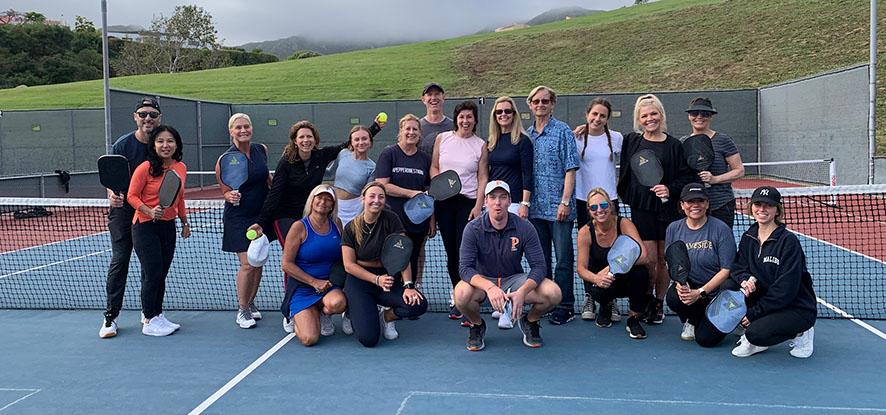 pickleball players on the court
