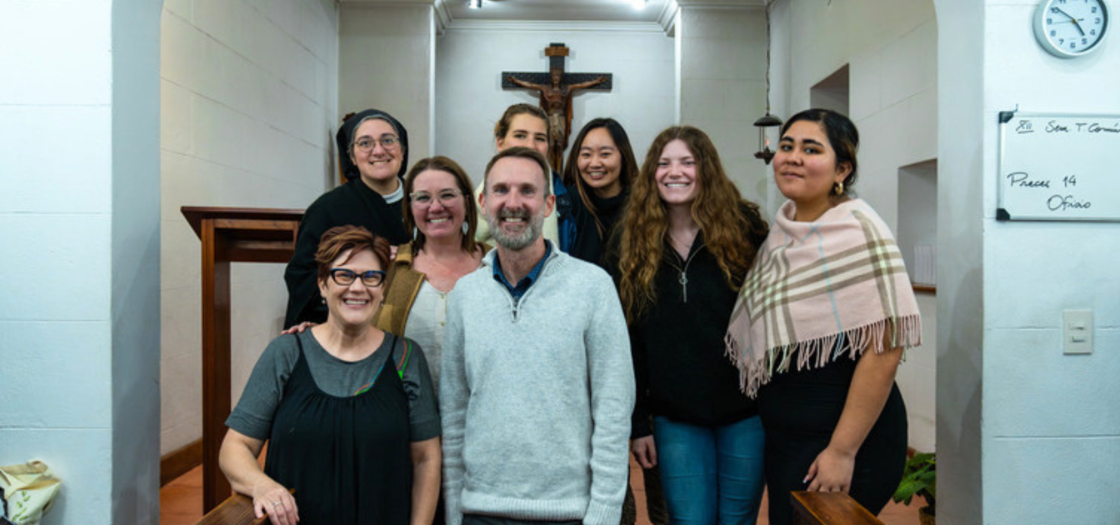 Students with Hermana Vero after chapel in the local convent.
