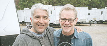 Vasquez and Steven Curtis Chapman on the set of A Week Away.