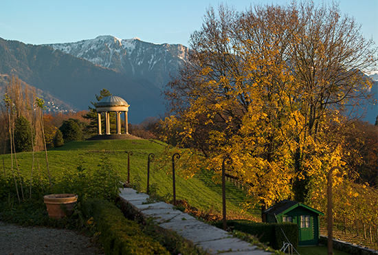 Pavilion along shore of Lake Geneva