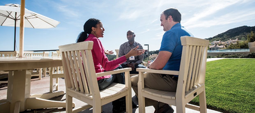 Students talking - Pepperdine Magazine