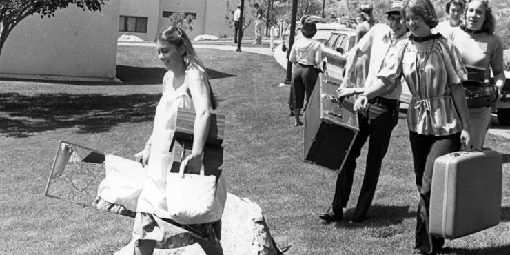 Pepperdine students moving in, mid-1970's