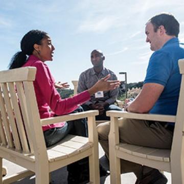 Students talking - Pepperdine Magazine