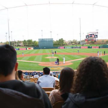 Seaver College students at baseball stadium - Pepperdine Magazine