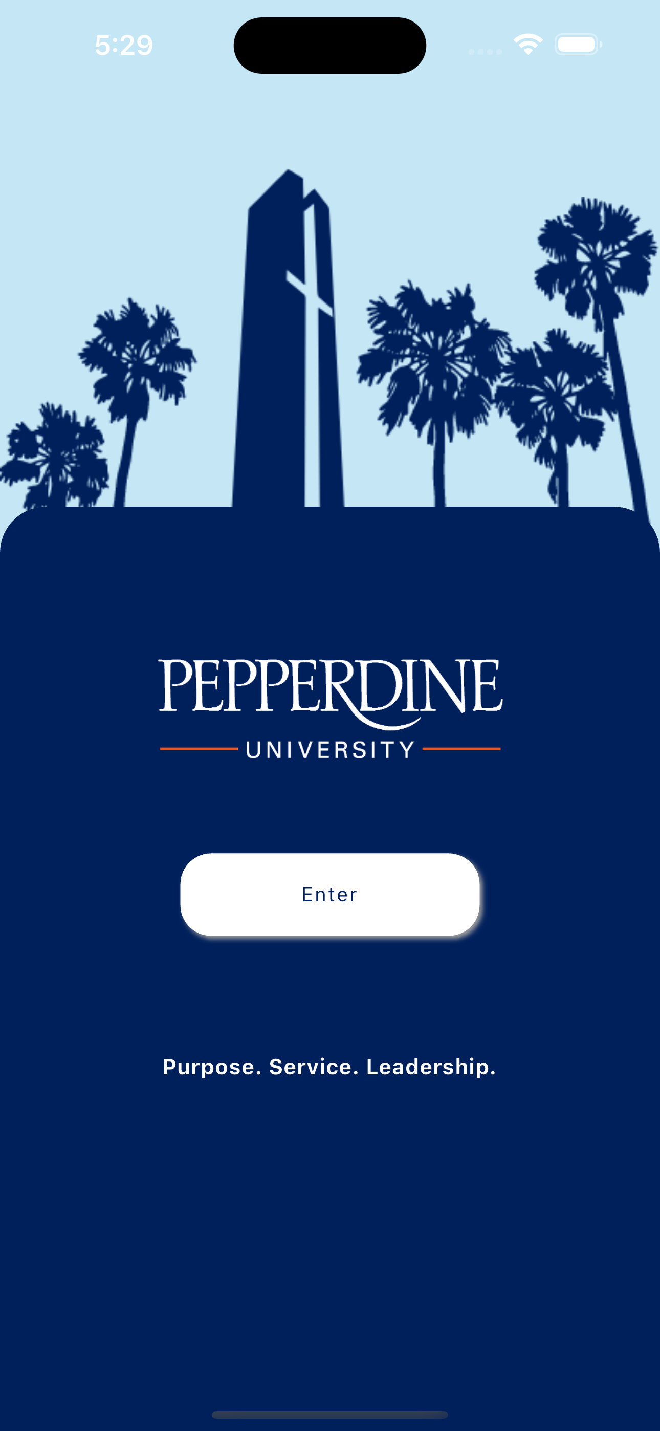 Pepperdine University Mobile App Splash Screen