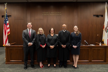 The finalists with the judges