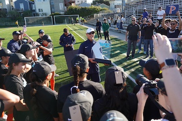 Ward and the Pepperdine women's soccer team