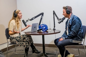 Henning Strauss in the midst of a podcast interview