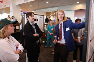 A Seaver student presents his research