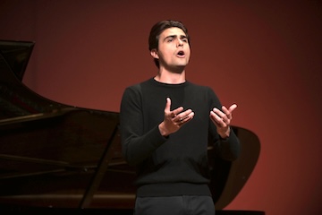 A student singing