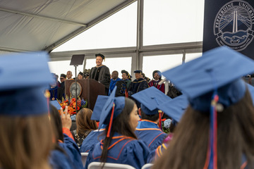 Strauss offering a commencement speech