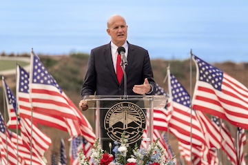 Jim Gash speaking at the ceremony