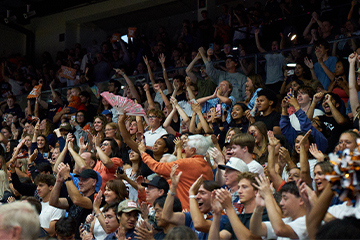 Crowd celebrating Waves' win